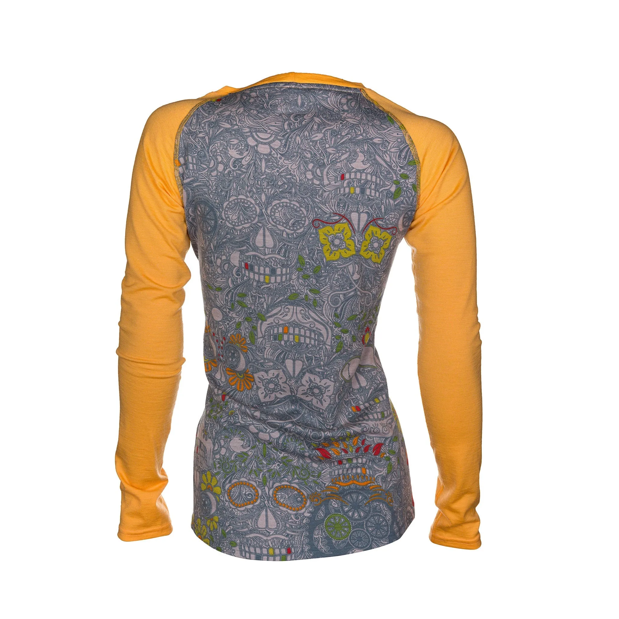 Women's Sugar Skull Long Sleeve Merino | Marigold