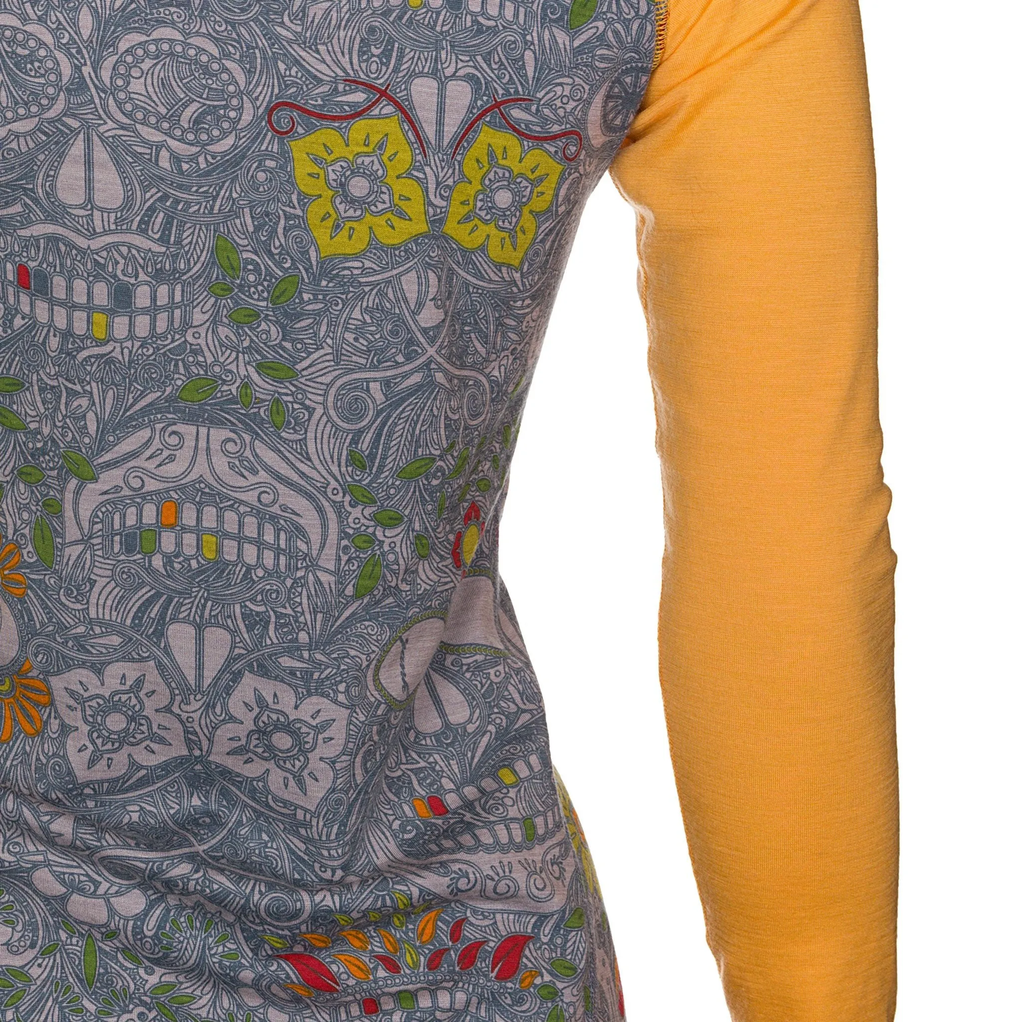 Women's Sugar Skull Long Sleeve Merino | Marigold