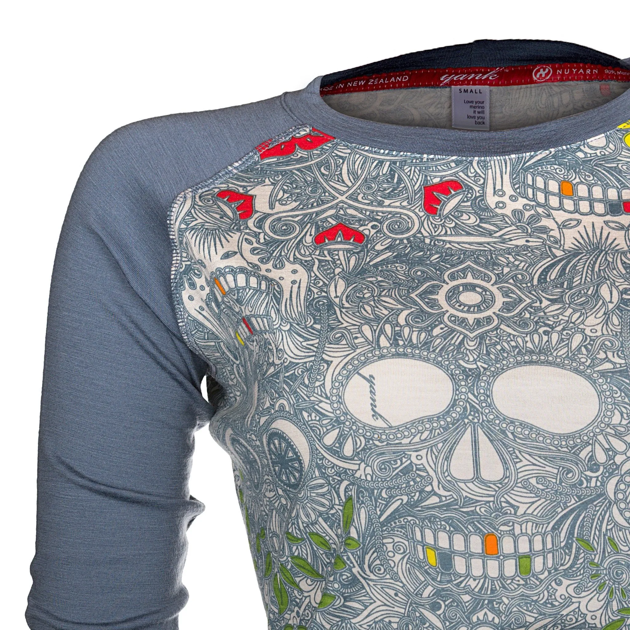 Women's Sugar Skull Merino Long Sleeve | Storm
