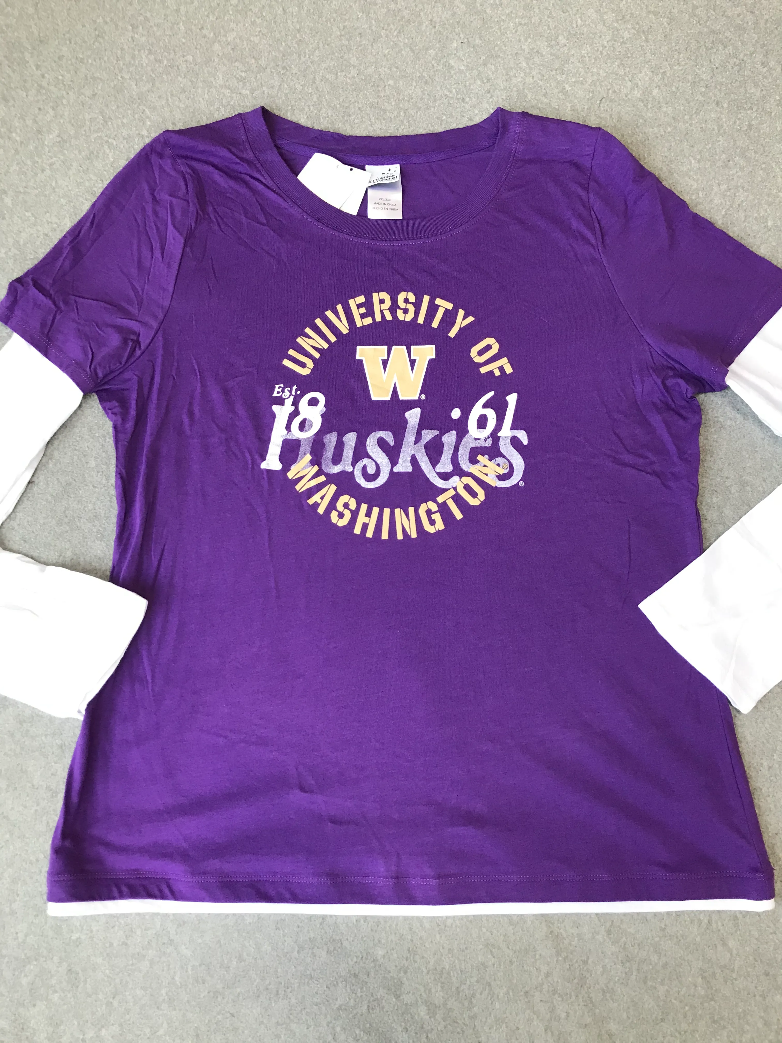Women's UW Layered Purple Long Sleeve