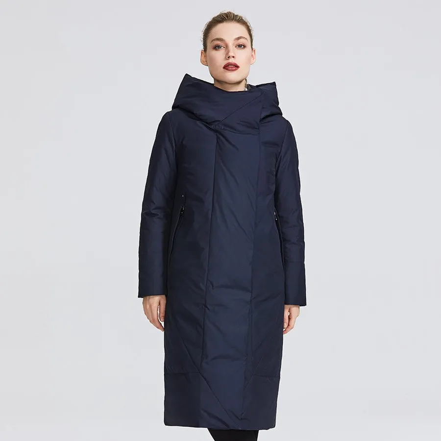 Women's Winter Hooded Thick Parka With Belt