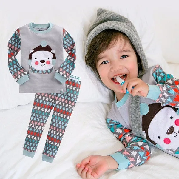 Wool Hat Bear Long Sleeve Pajama