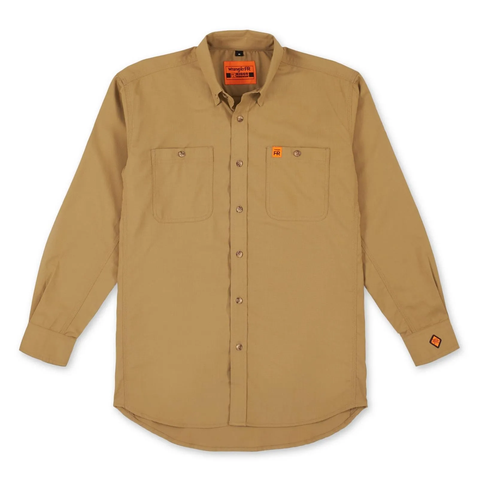 Wrangler FR FR Flame Resistant Twill Workshirt, FR3W01, Grey, Khaki, Navy, Light Blue