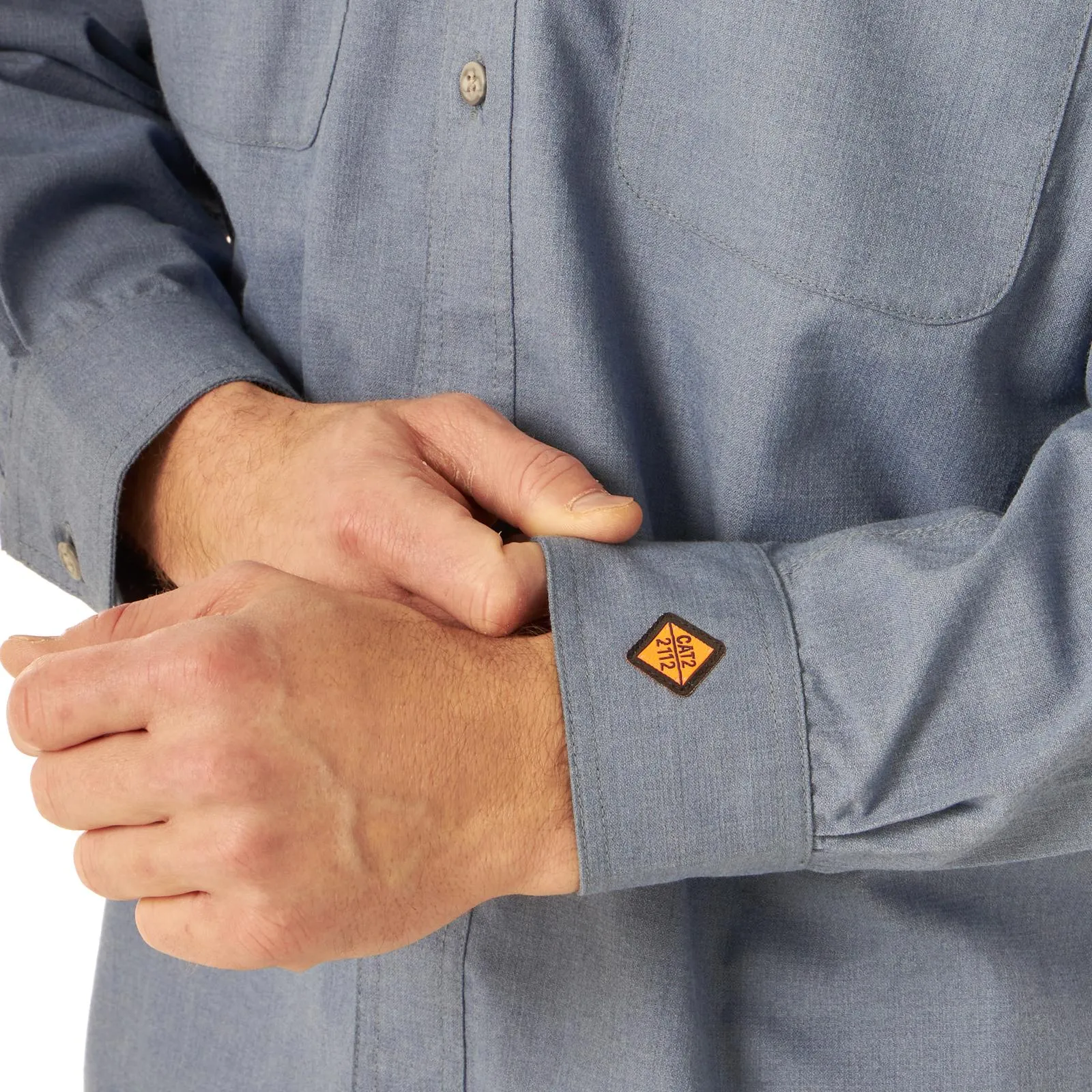 Wrangler FR FR Flame Resistant Twill Workshirt, FR3W01, Grey, Khaki, Navy, Light Blue