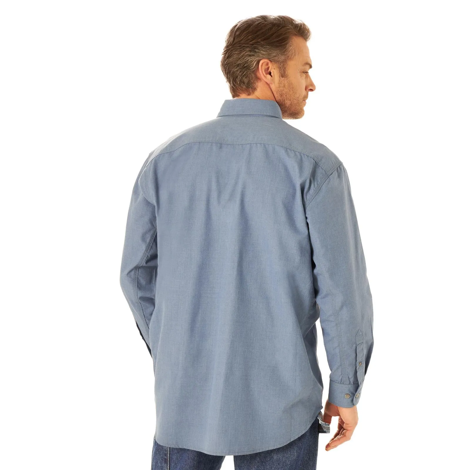 Wrangler FR FR Flame Resistant Twill Workshirt, FR3W01, Grey, Khaki, Navy, Light Blue