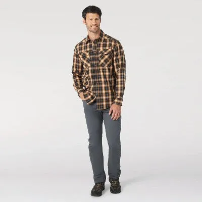 Wrangler Men's Utility Shirt Long Basic Adjustable Sleeves Hidden Zip