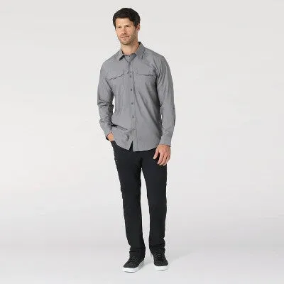 Wrangler Men's Utility Shirt Long Basic Adjustable Sleeves Hidden Zip