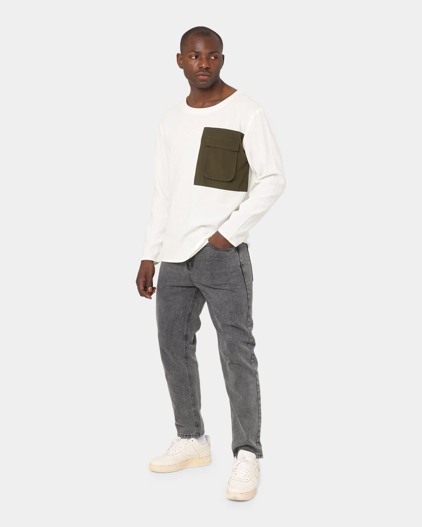 XXIII Catania Long Sleeve T-Shirt White/Khaki