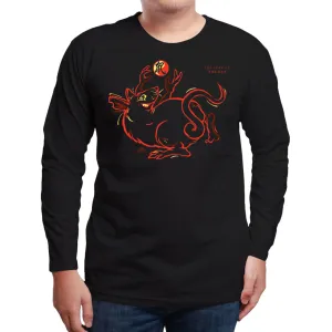Year of the RAT, Asian Oriental Zodiac Neon-NRG Style Long Sleeve Black T-Shirt, Born: 1936, 48, 60, 72, 84, 96, 08, 2020   FREE RAT GIFT CARD