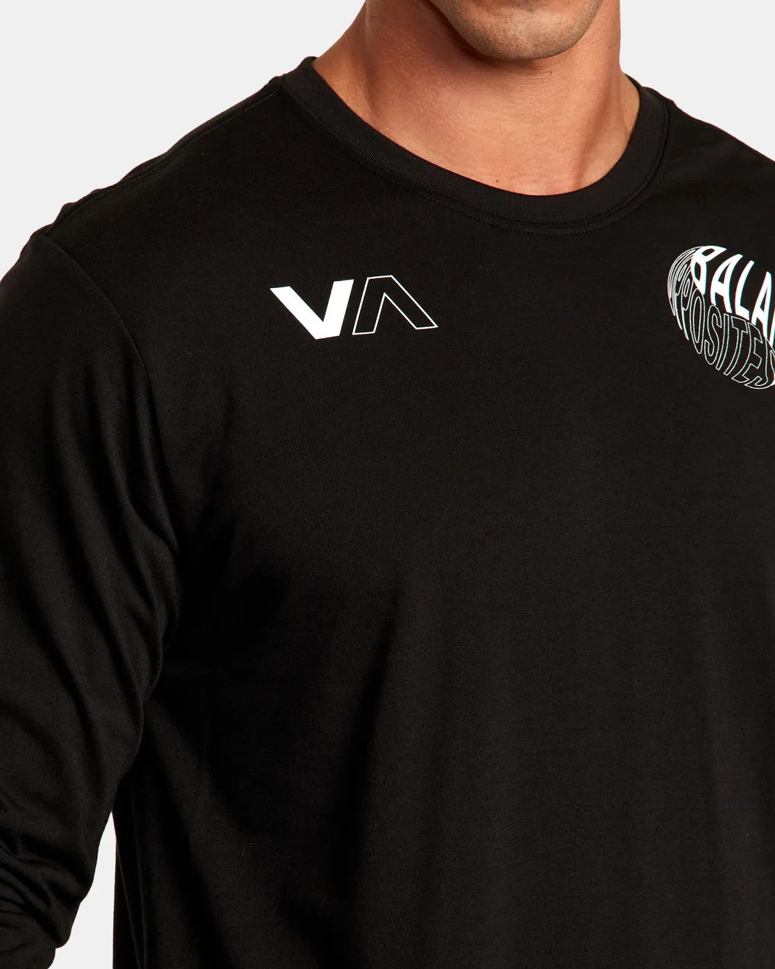 Yin Yang Balance Long Sleeve Tee - Black