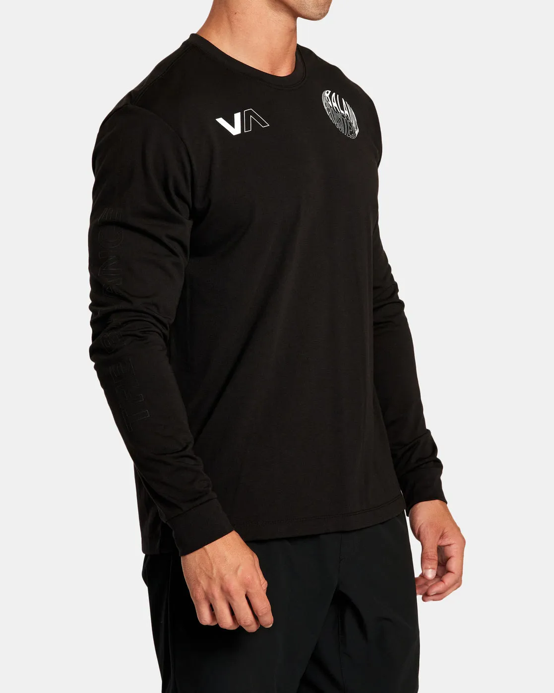 Yin Yang Balance Long Sleeve Tee - Black