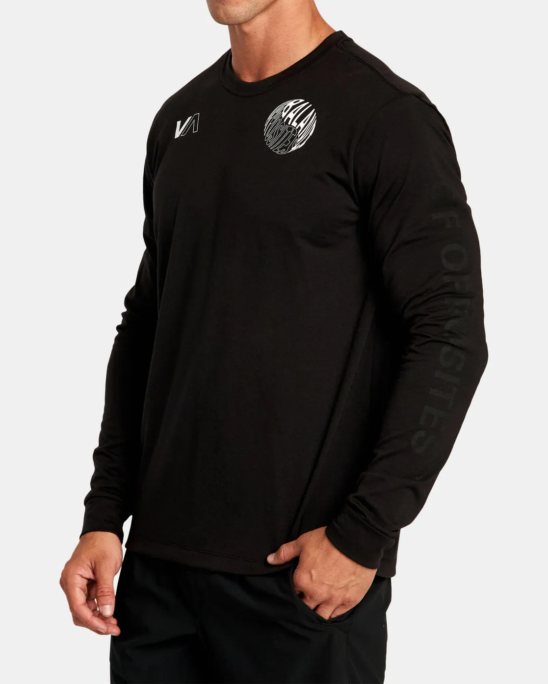 Yin Yang Balance Long Sleeve Tee - Black