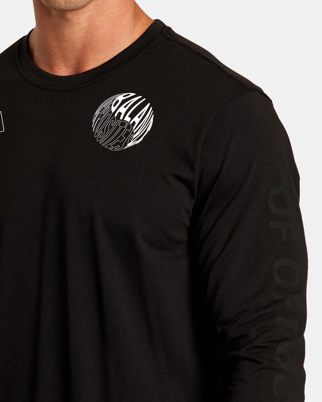Yin Yang Balance Long Sleeve Tee - Black