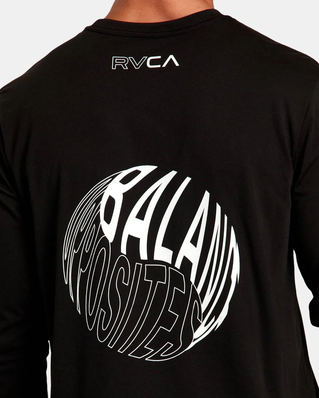 Yin Yang Balance Long Sleeve Tee - Black