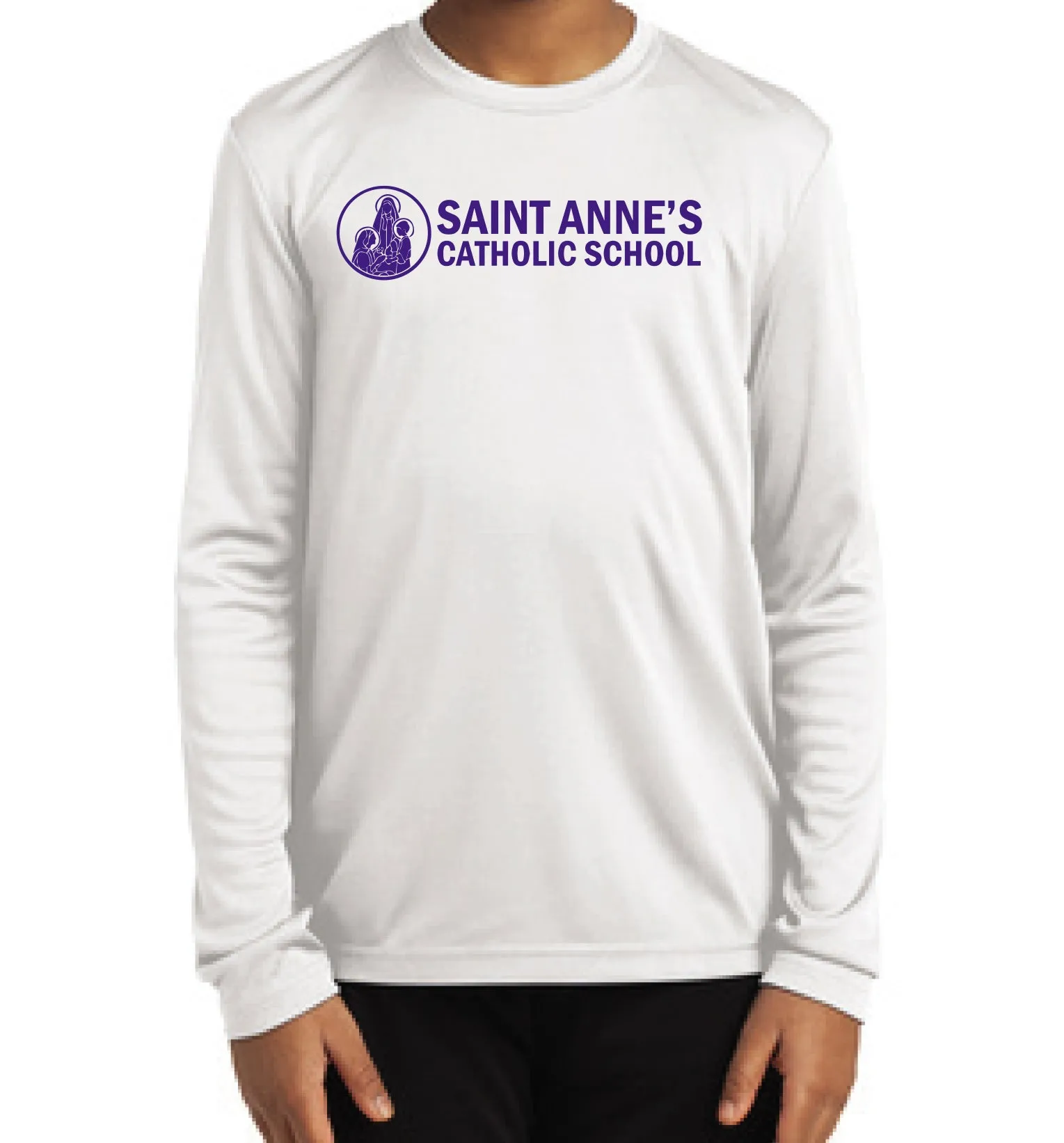 Youth Performance Long Sleeve T-Shirt w/ big logo