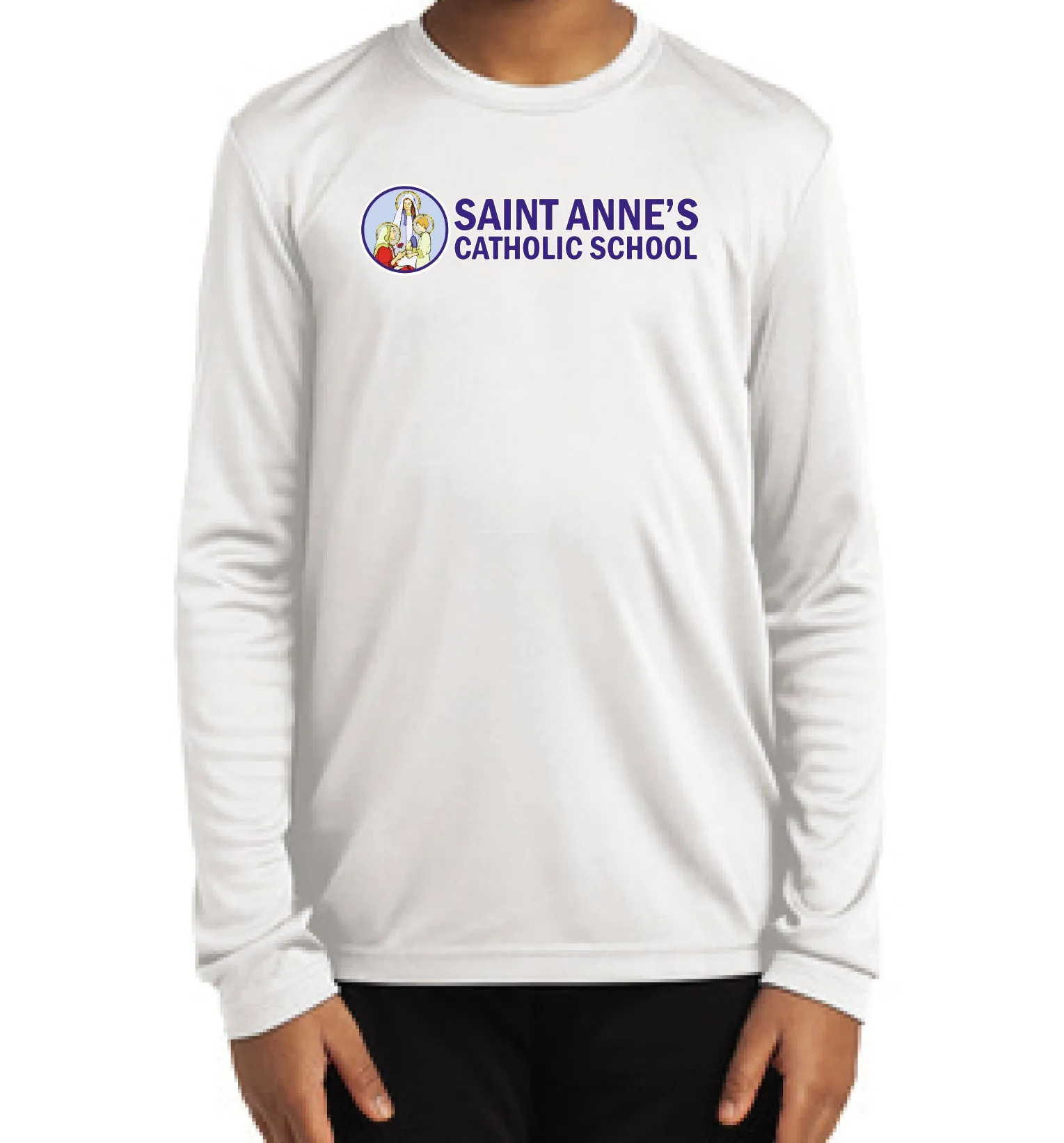 Youth Performance Long Sleeve T-Shirt w/ big logo