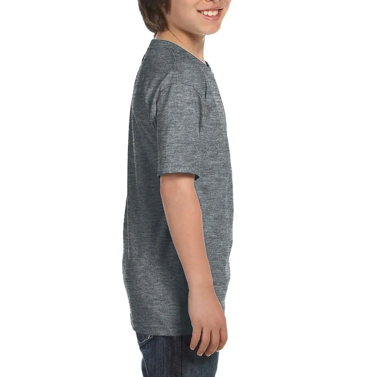 Youth Short Sleeve Crew Neck T-Shirt with Taped Neck and Shoulders