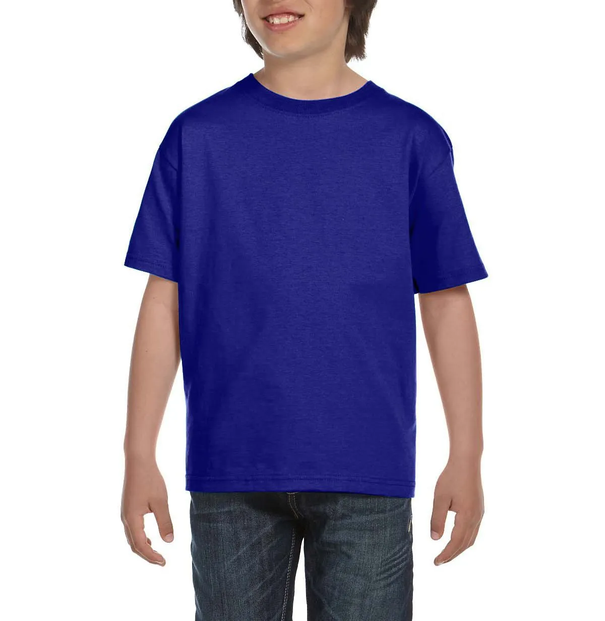 Youth Short Sleeve Crew Neck T-Shirt with Taped Neck and Shoulders