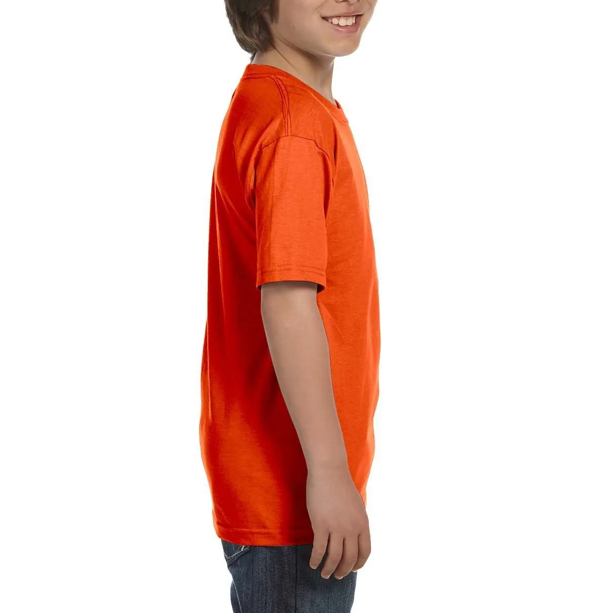 Youth Short Sleeve Crew Neck T-Shirt with Taped Neck and Shoulders