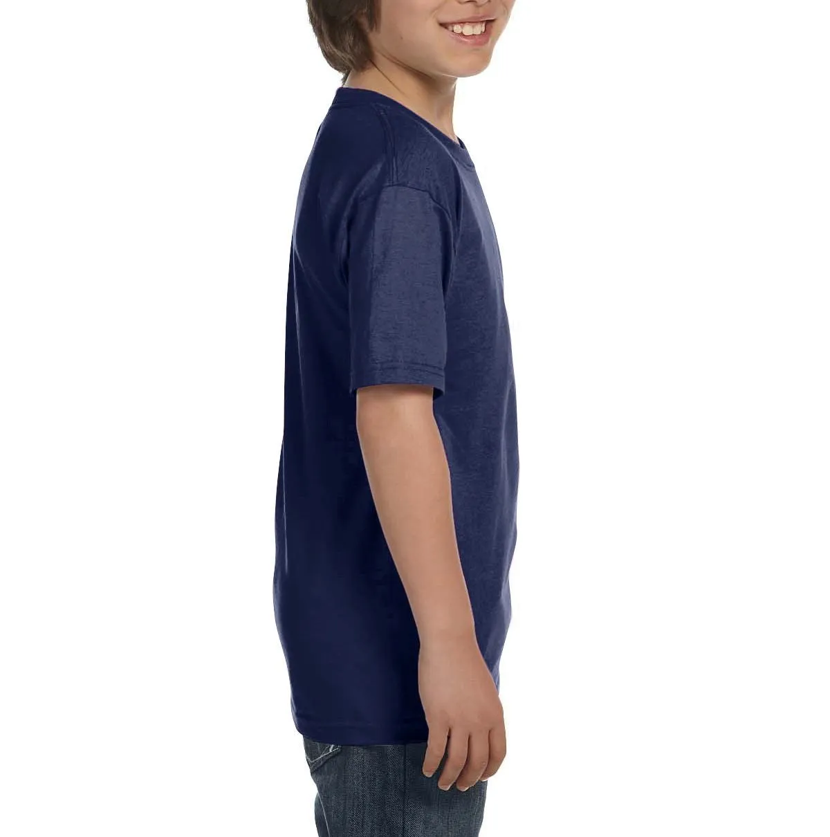 Youth Short Sleeve Crew Neck T-Shirt with Taped Neck and Shoulders