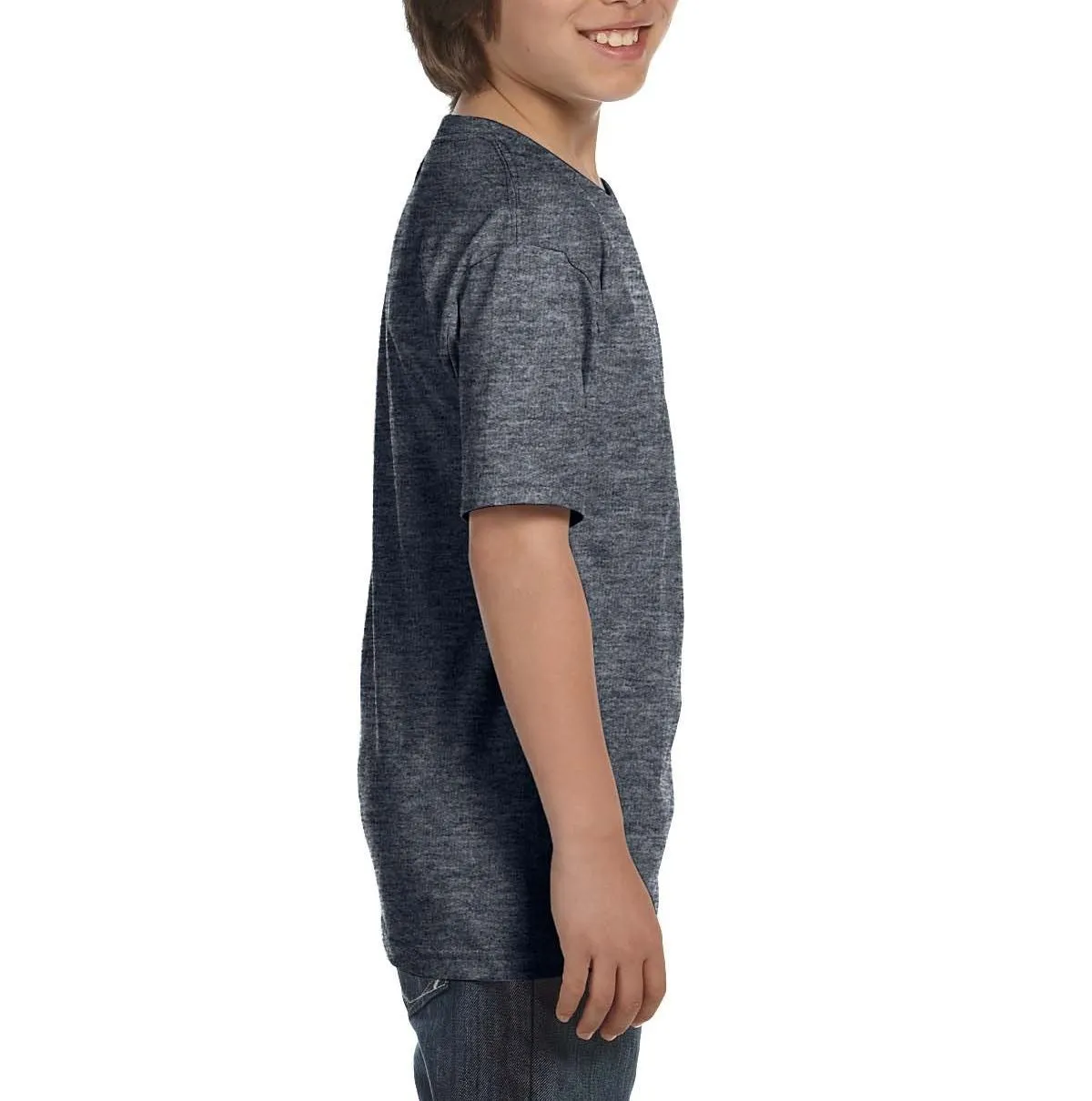 Youth Short Sleeve Crew Neck T-Shirt with Taped Neck and Shoulders