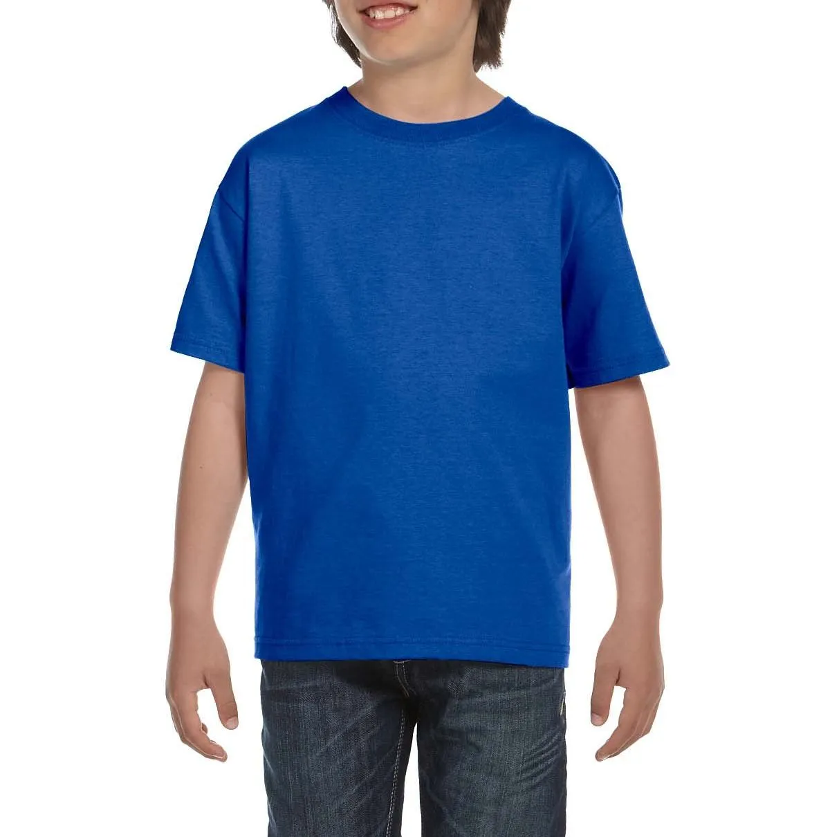 Youth Short Sleeve Crew Neck T-Shirt with Taped Neck and Shoulders