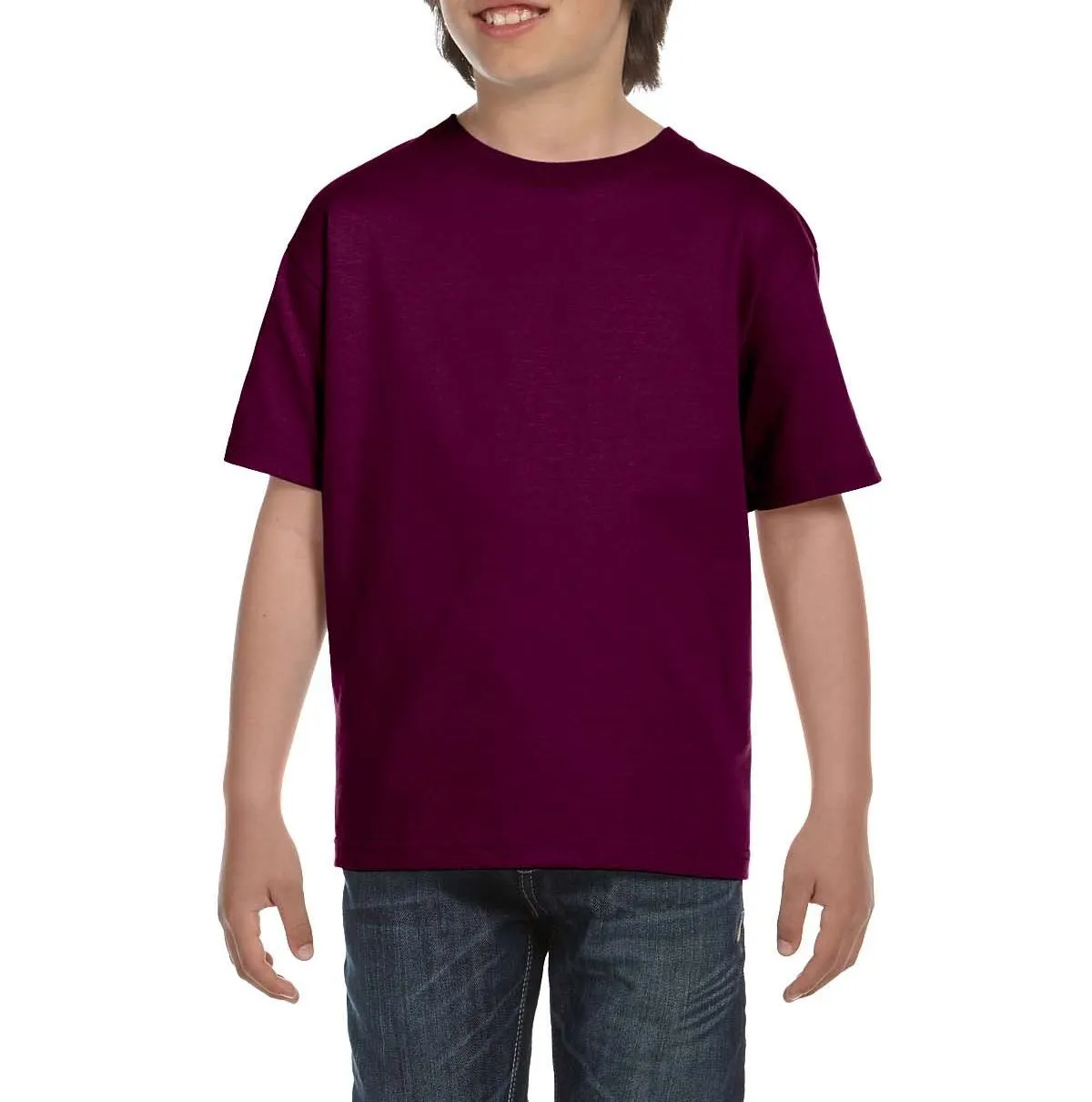 Youth Short Sleeve Crew Neck T-Shirt with Taped Neck and Shoulders