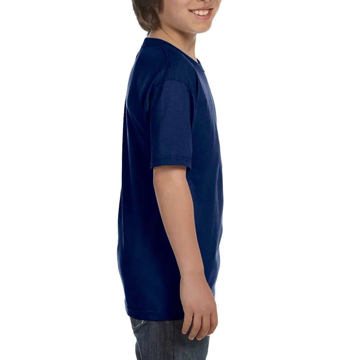 Youth Short Sleeve Crew Neck T-Shirt with Taped Neck and Shoulders