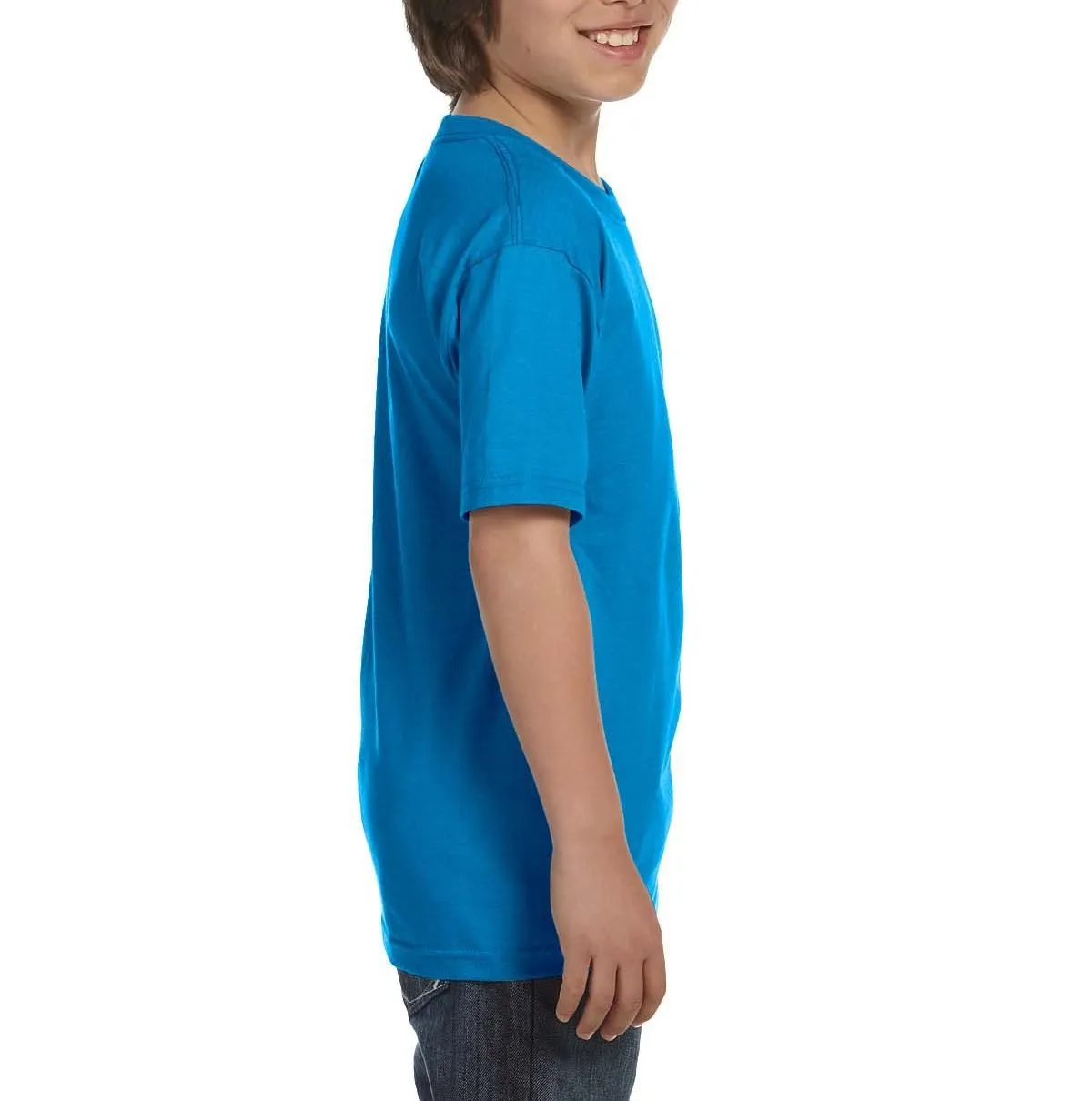 Youth Short Sleeve Crew Neck T-Shirt with Taped Neck and Shoulders