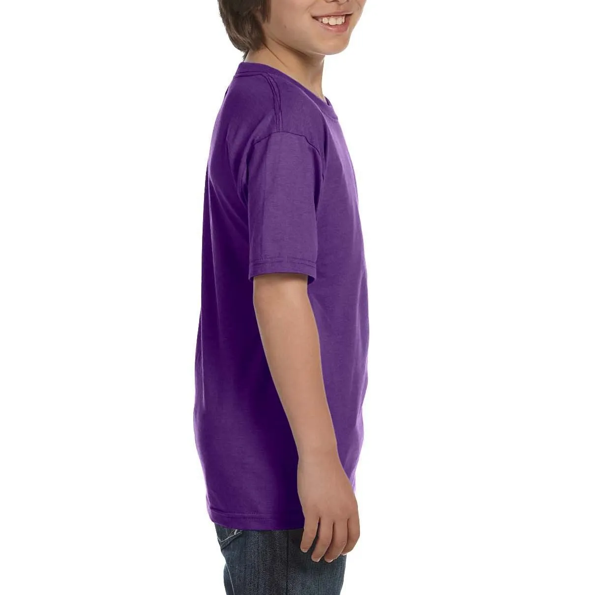Youth Short Sleeve Crew Neck T-Shirt with Taped Neck and Shoulders