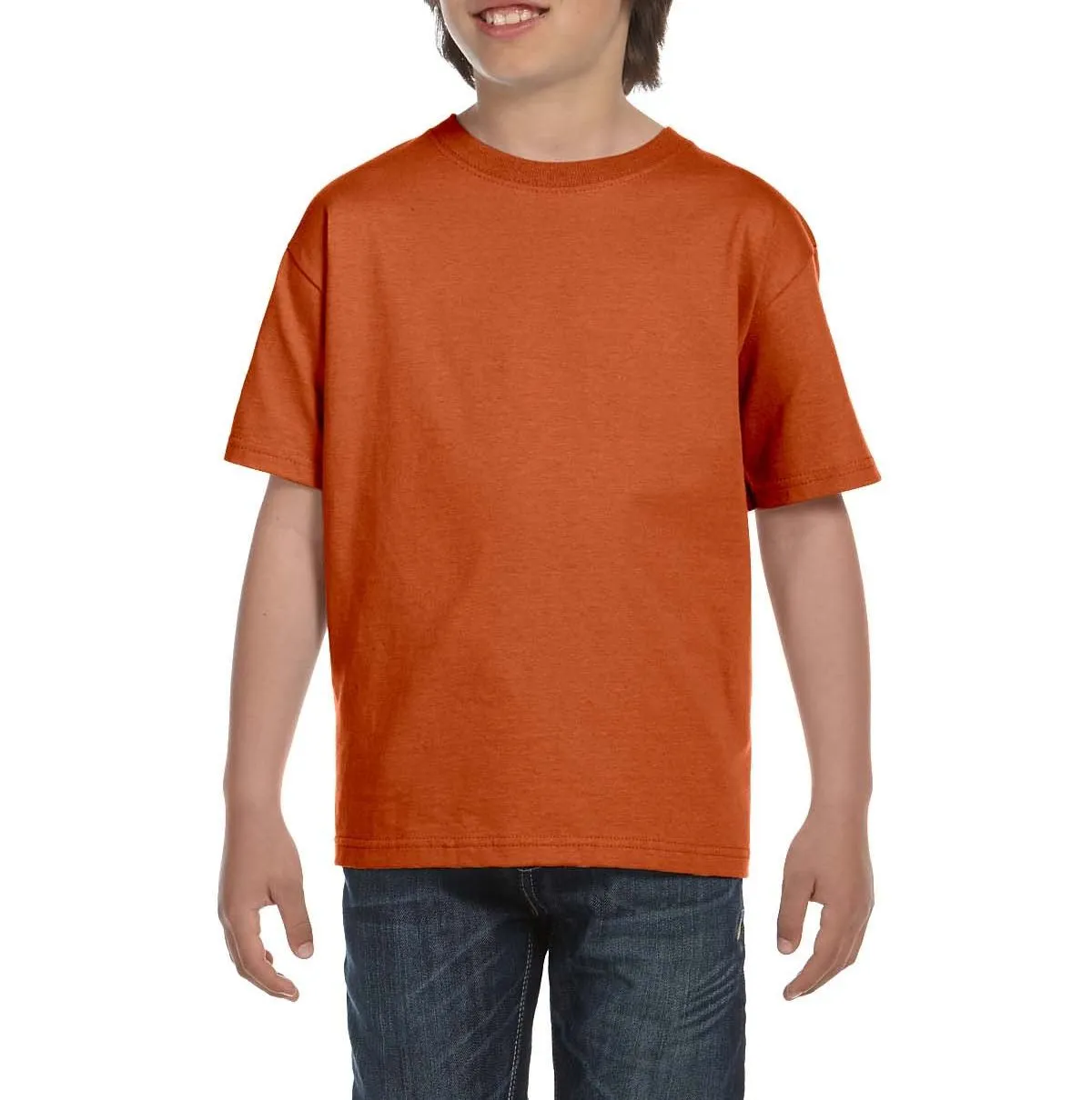 Youth Short Sleeve Crew Neck T-Shirt with Taped Neck and Shoulders