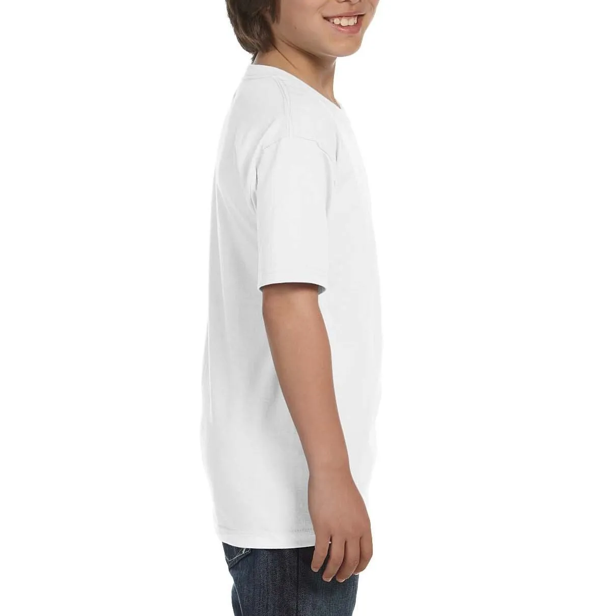 Youth Short Sleeve Crew Neck T-Shirt with Taped Neck and Shoulders