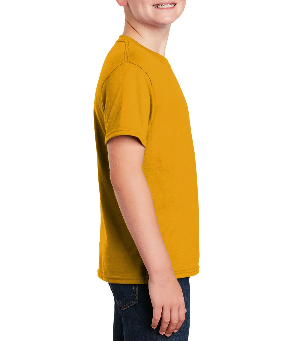 Youth Short Sleeve Crew Neck T-Shirt with Taped Neck and Shoulders