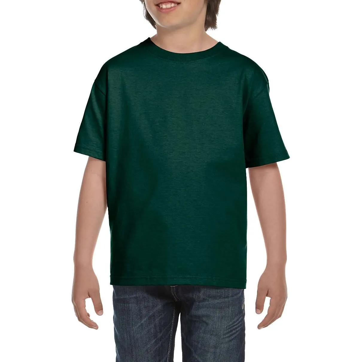 Youth Short Sleeve Crew Neck T-Shirt with Taped Neck and Shoulders