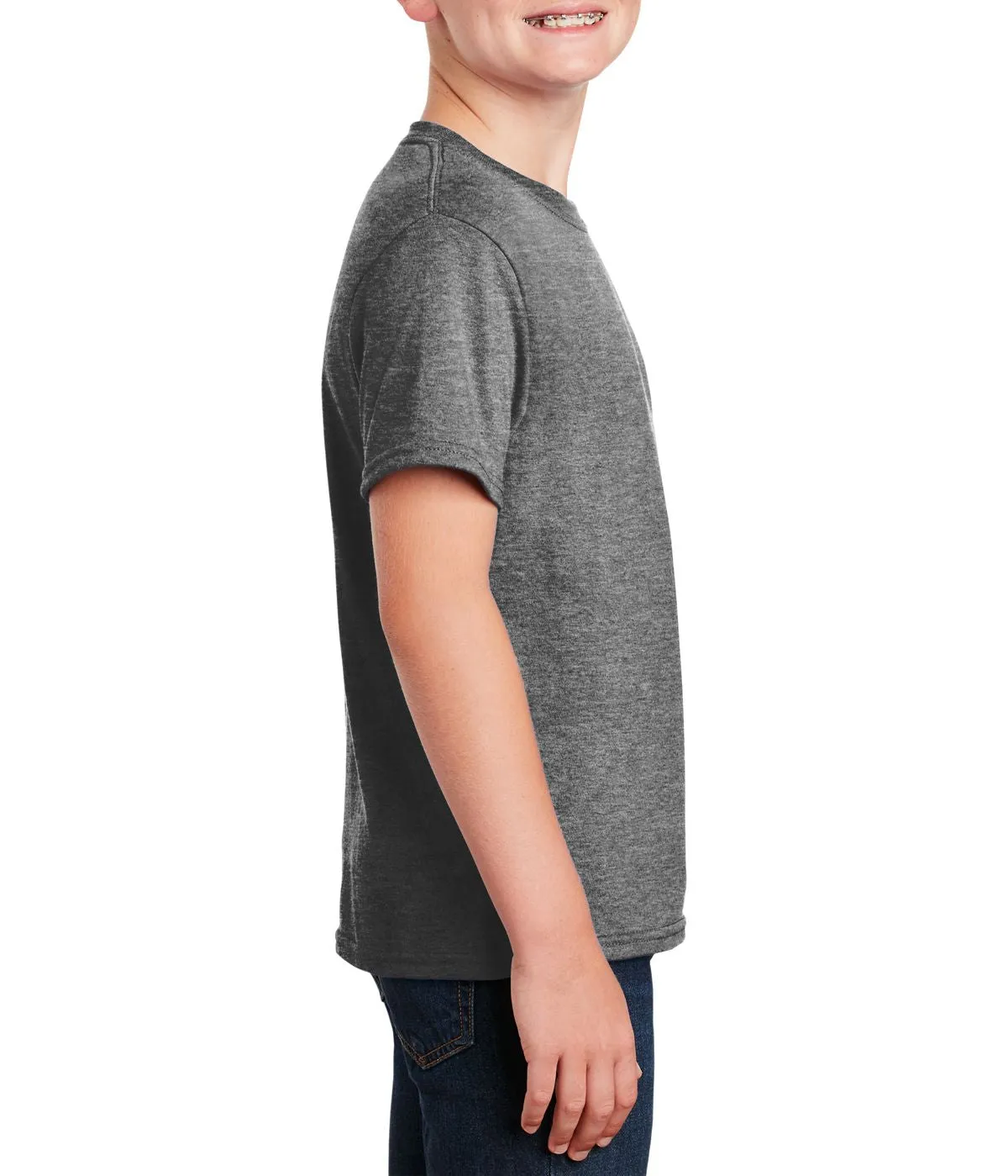 Youth Short Sleeve Crew Neck T-Shirt with Taped Neck and Shoulders