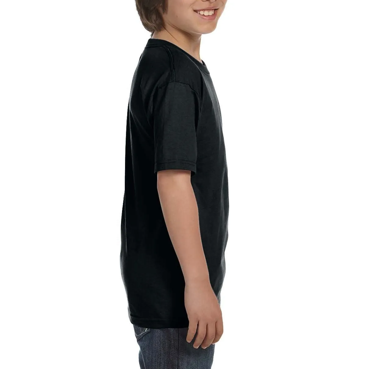 Youth Short Sleeve Crew Neck T-Shirt with Taped Neck and Shoulders