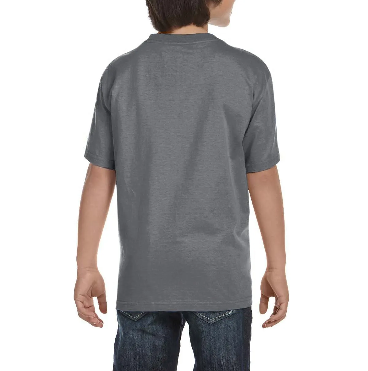 Youth Short Sleeve Crew Neck T-Shirt with Taped Neck and Shoulders