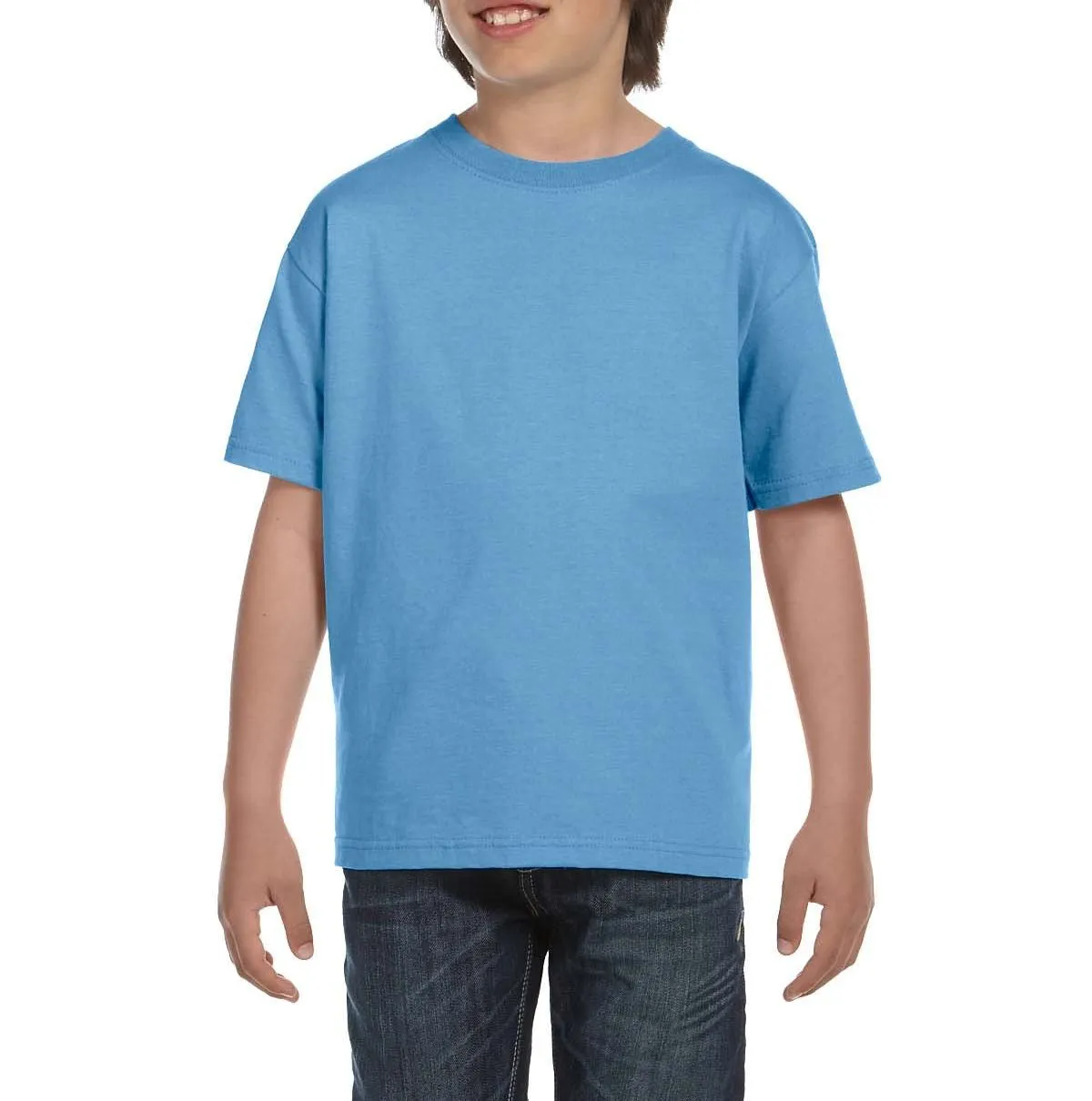 Youth Short Sleeve Crew Neck T-Shirt with Taped Neck and Shoulders