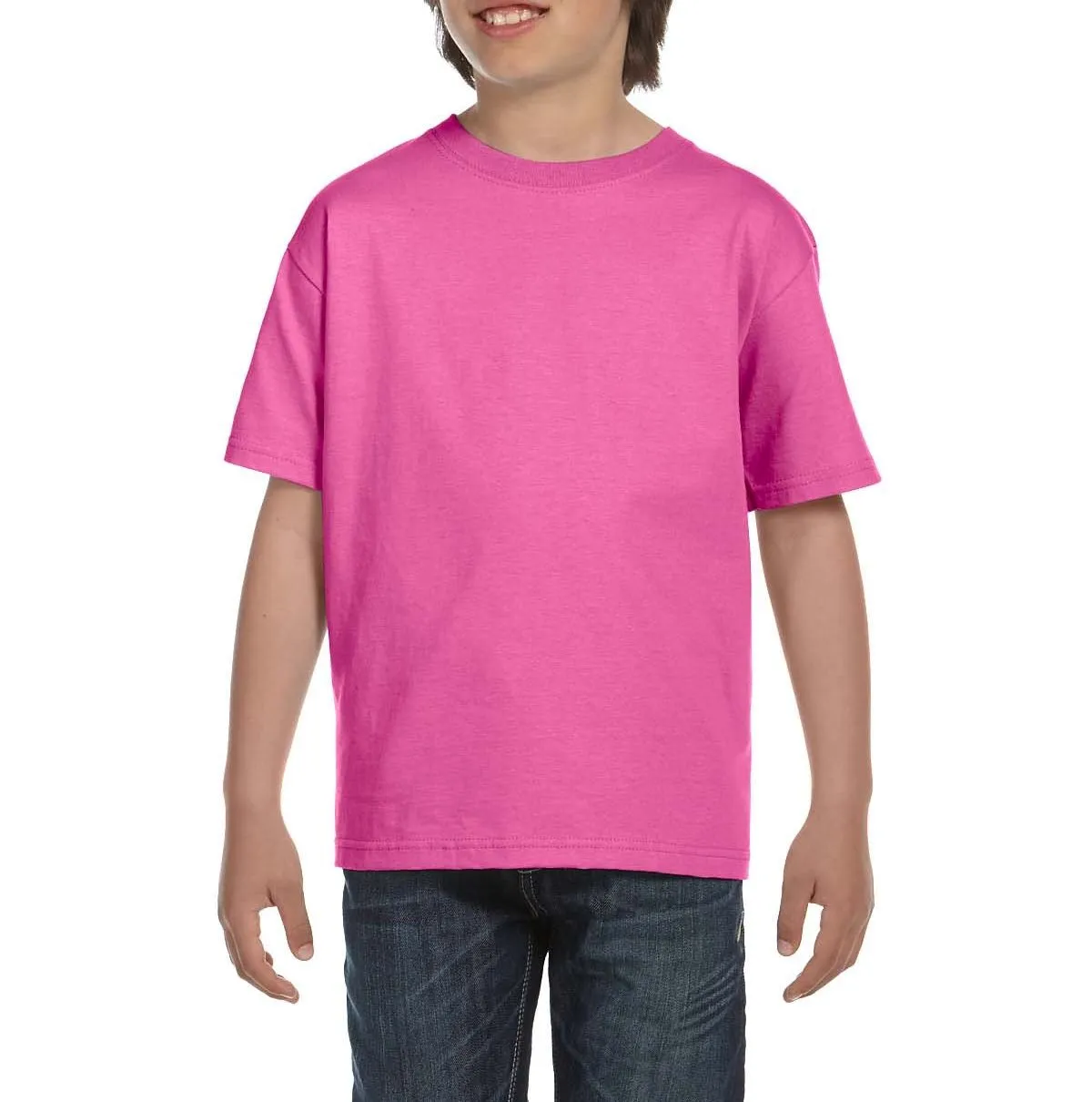 Youth Short Sleeve Crew Neck T-Shirt with Taped Neck and Shoulders