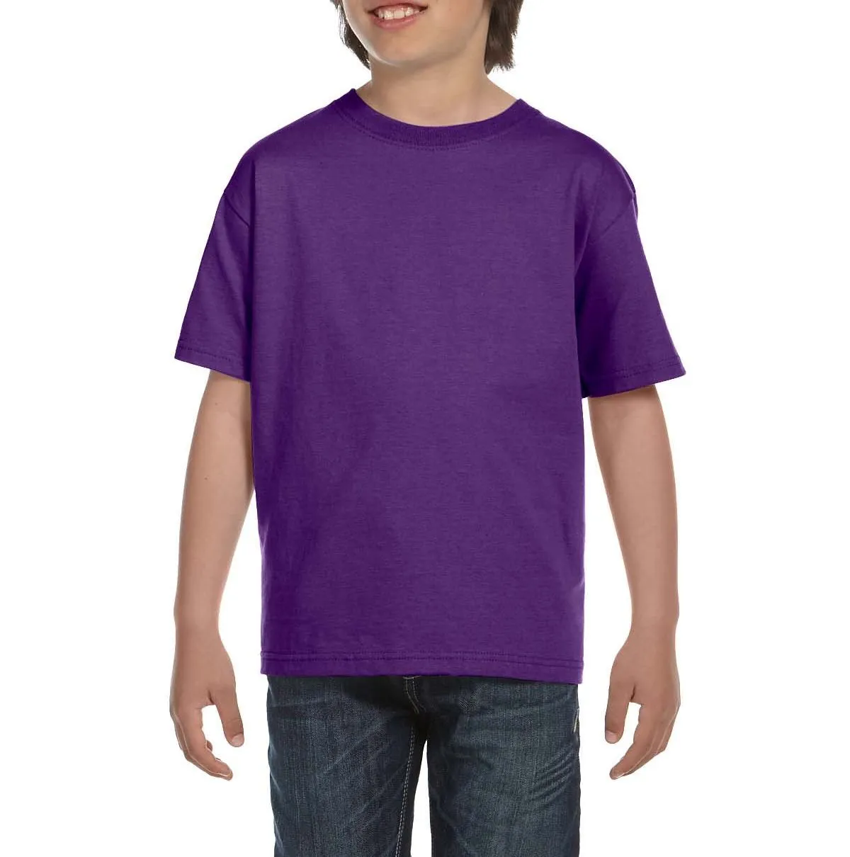 Youth Short Sleeve Crew Neck T-Shirt with Taped Neck and Shoulders