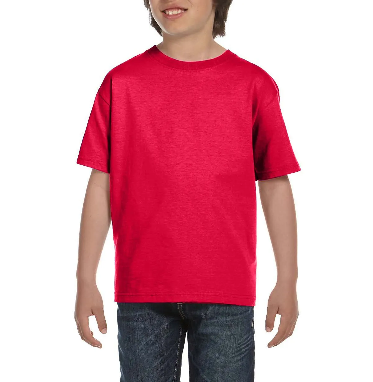 Youth Short Sleeve Crew Neck T-Shirt with Taped Neck and Shoulders