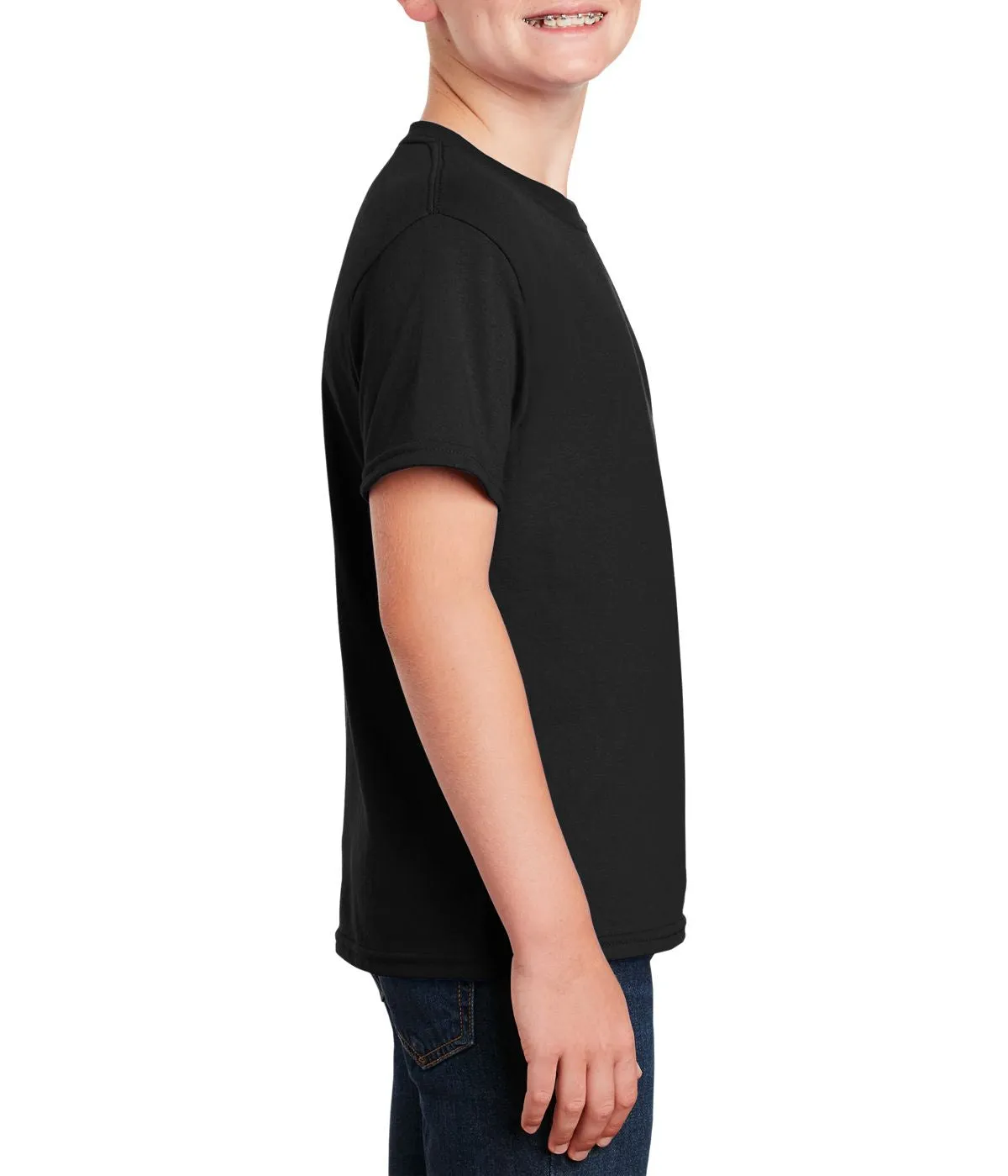 Youth Short Sleeve Crew Neck T-Shirt with Taped Neck and Shoulders