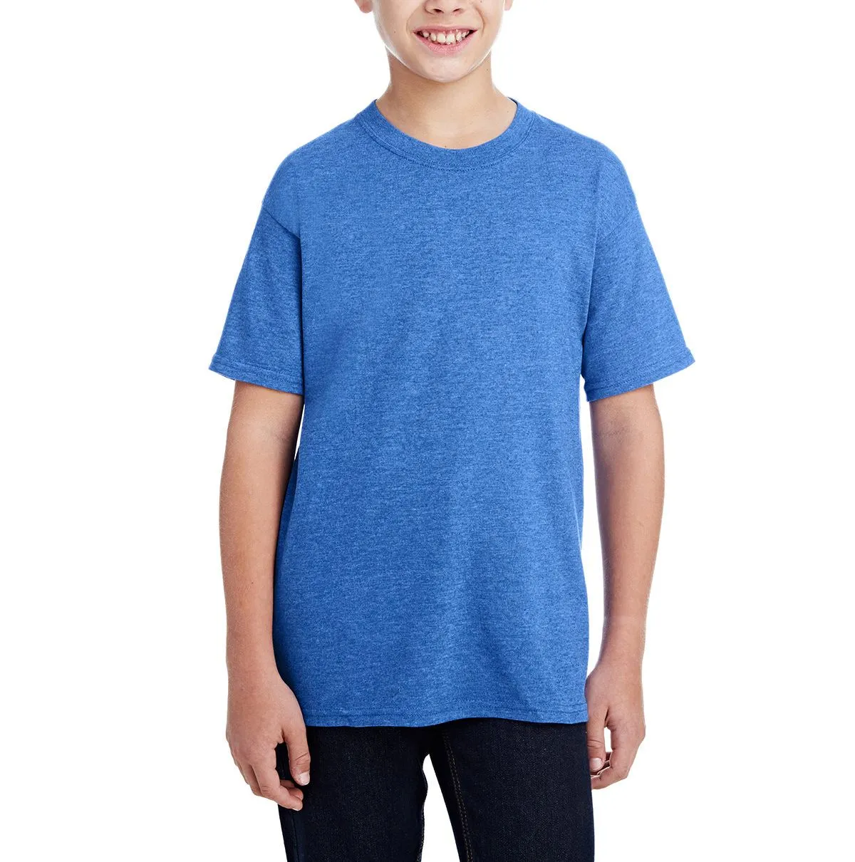 Youth Short Sleeve Crew Neck T-Shirt with Taped Neck and Shoulders