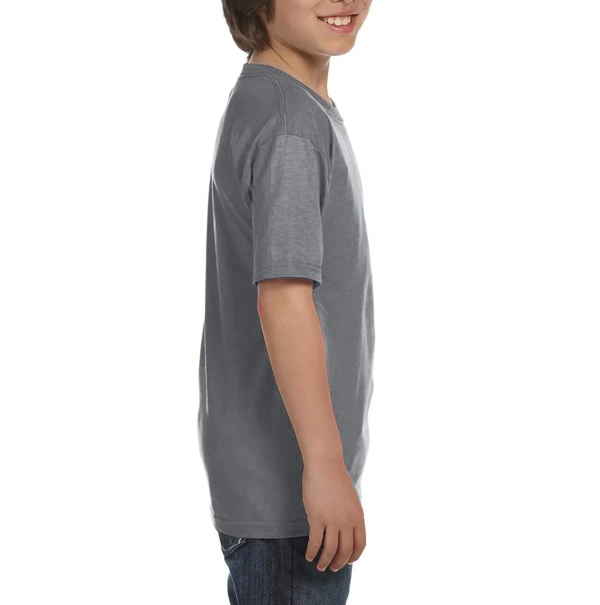 Youth Short Sleeve Crew Neck T-Shirt with Taped Neck and Shoulders