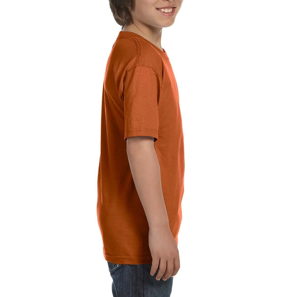 Youth Short Sleeve Crew Neck T-Shirt with Taped Neck and Shoulders