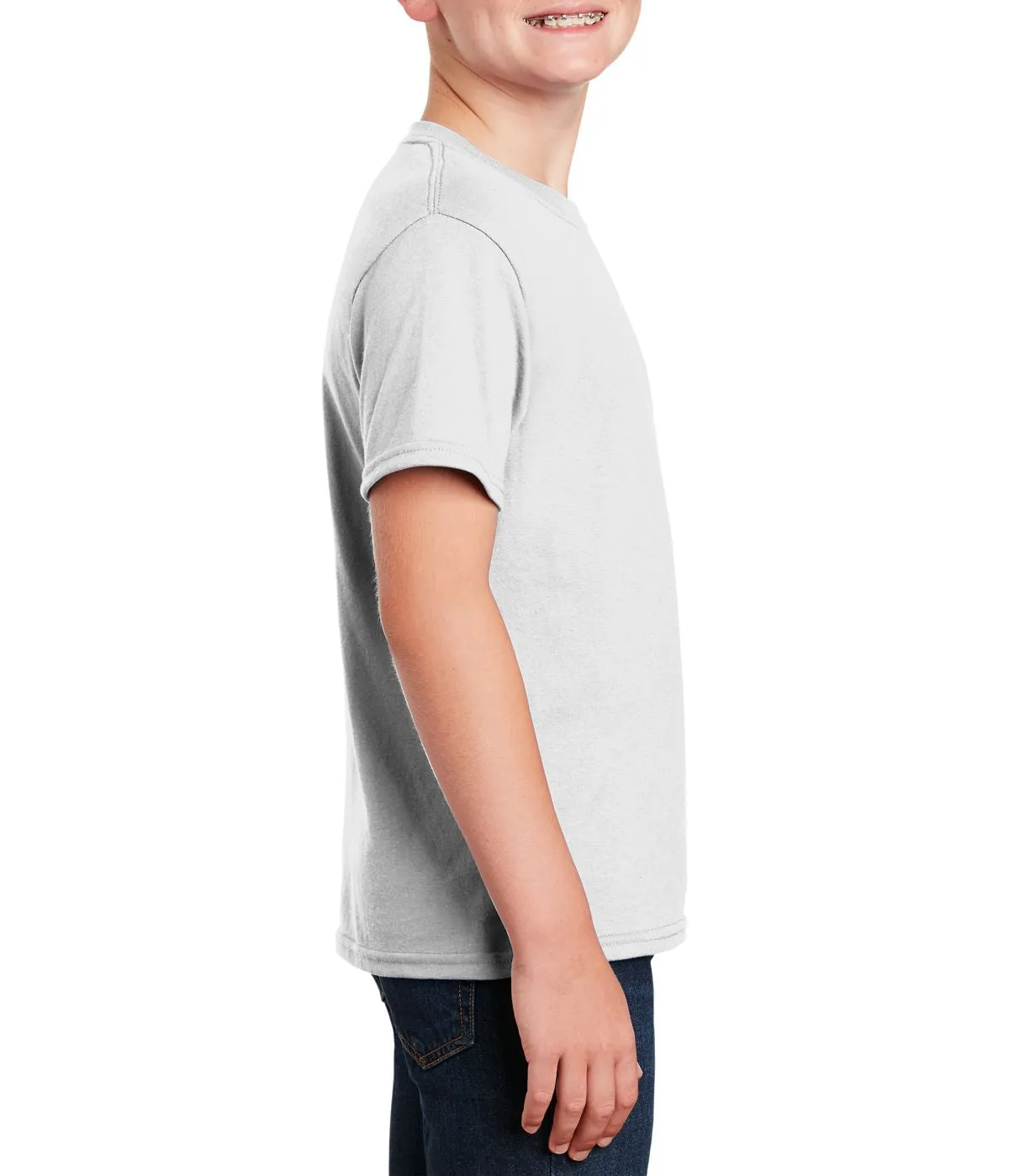 Youth Short Sleeve Crew Neck T-Shirt with Taped Neck and Shoulders