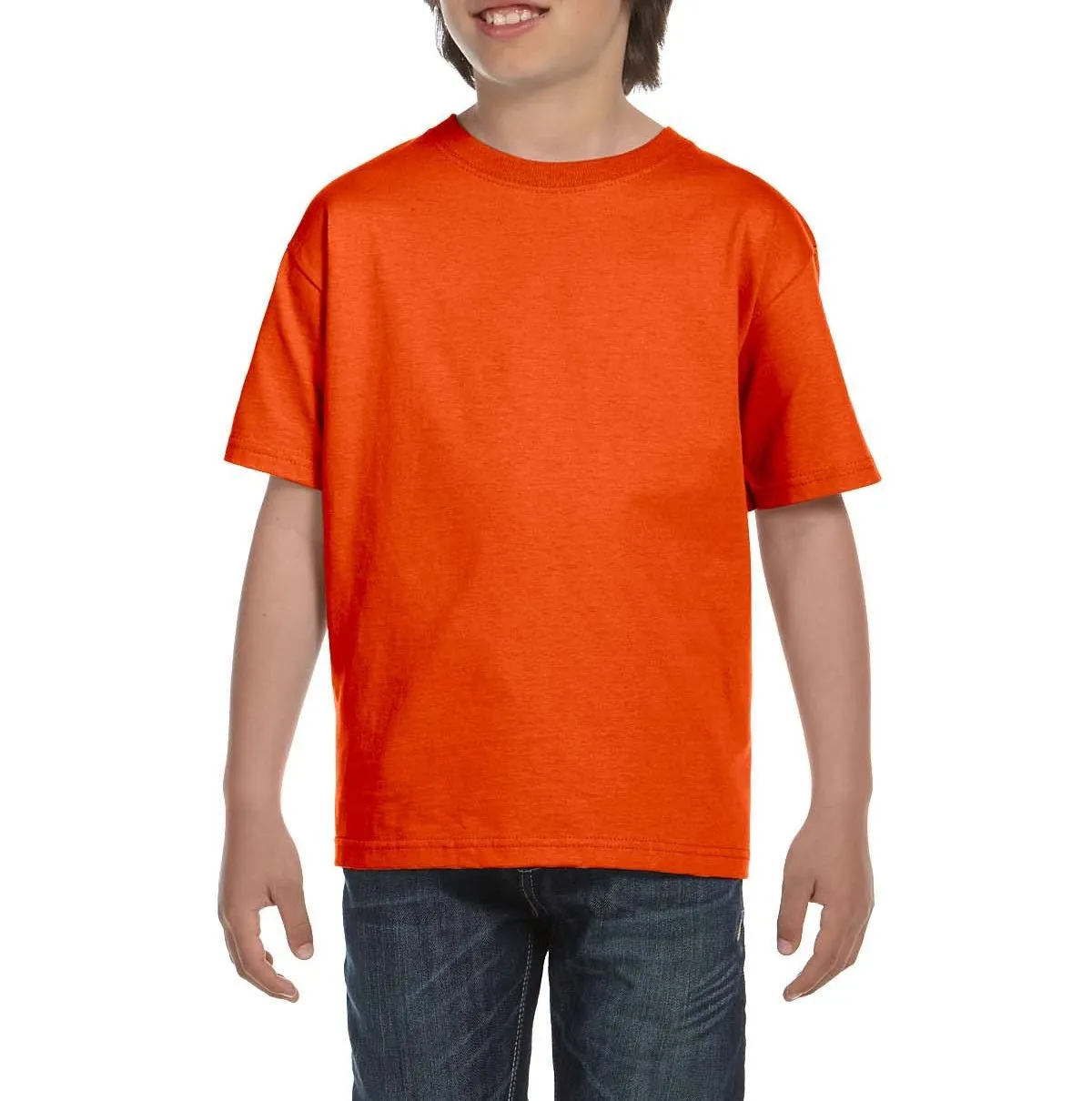 Youth Short Sleeve Crew Neck T-Shirt with Taped Neck and Shoulders