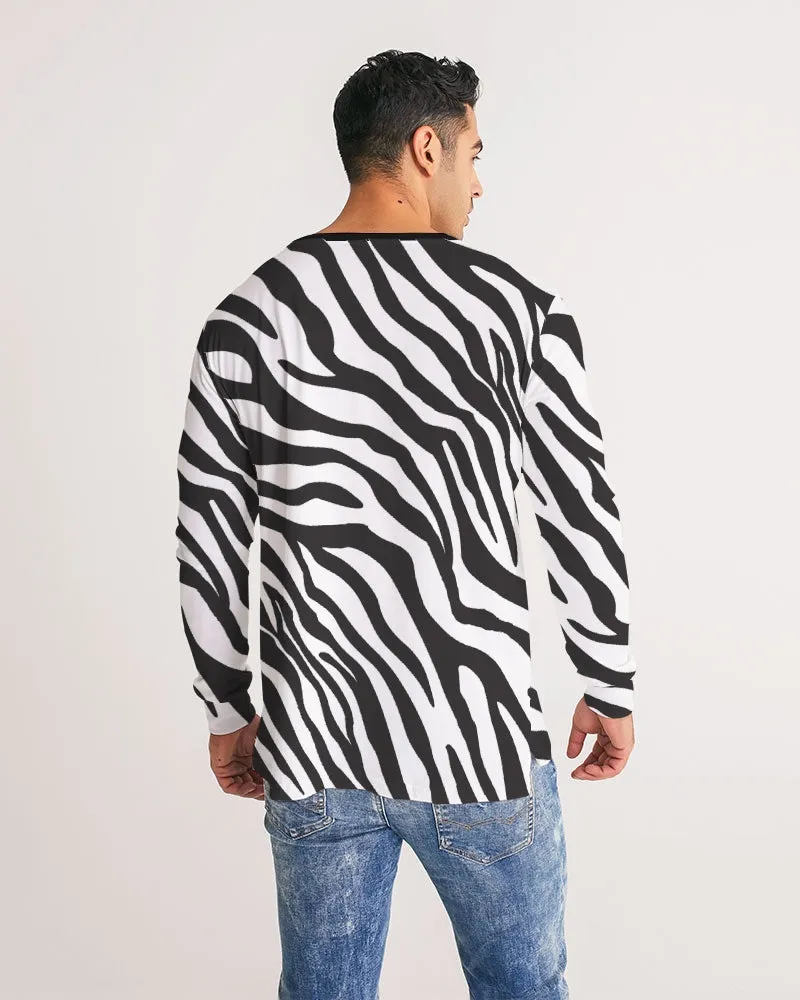 Zebra Print Men's Long Sleeve T Shirt