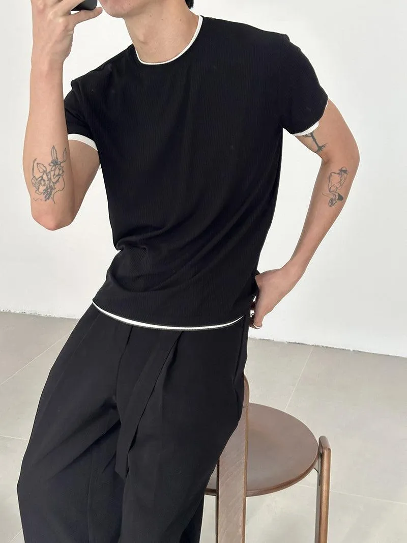 Zhou Layered Contrast Knit T-Shirt