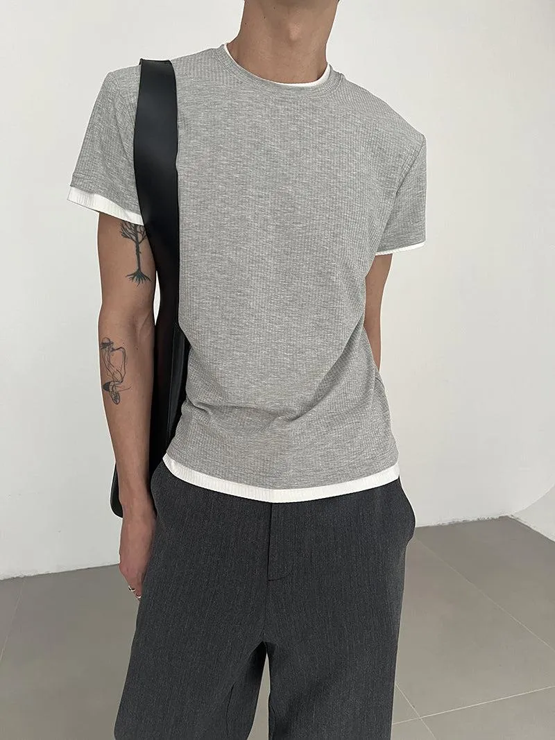 Zhou Layered Contrast Knit T-Shirt